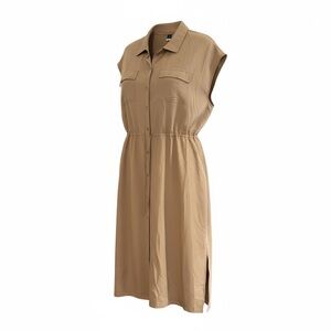 Old Navy Beige Sleeveless Button-Up Dress